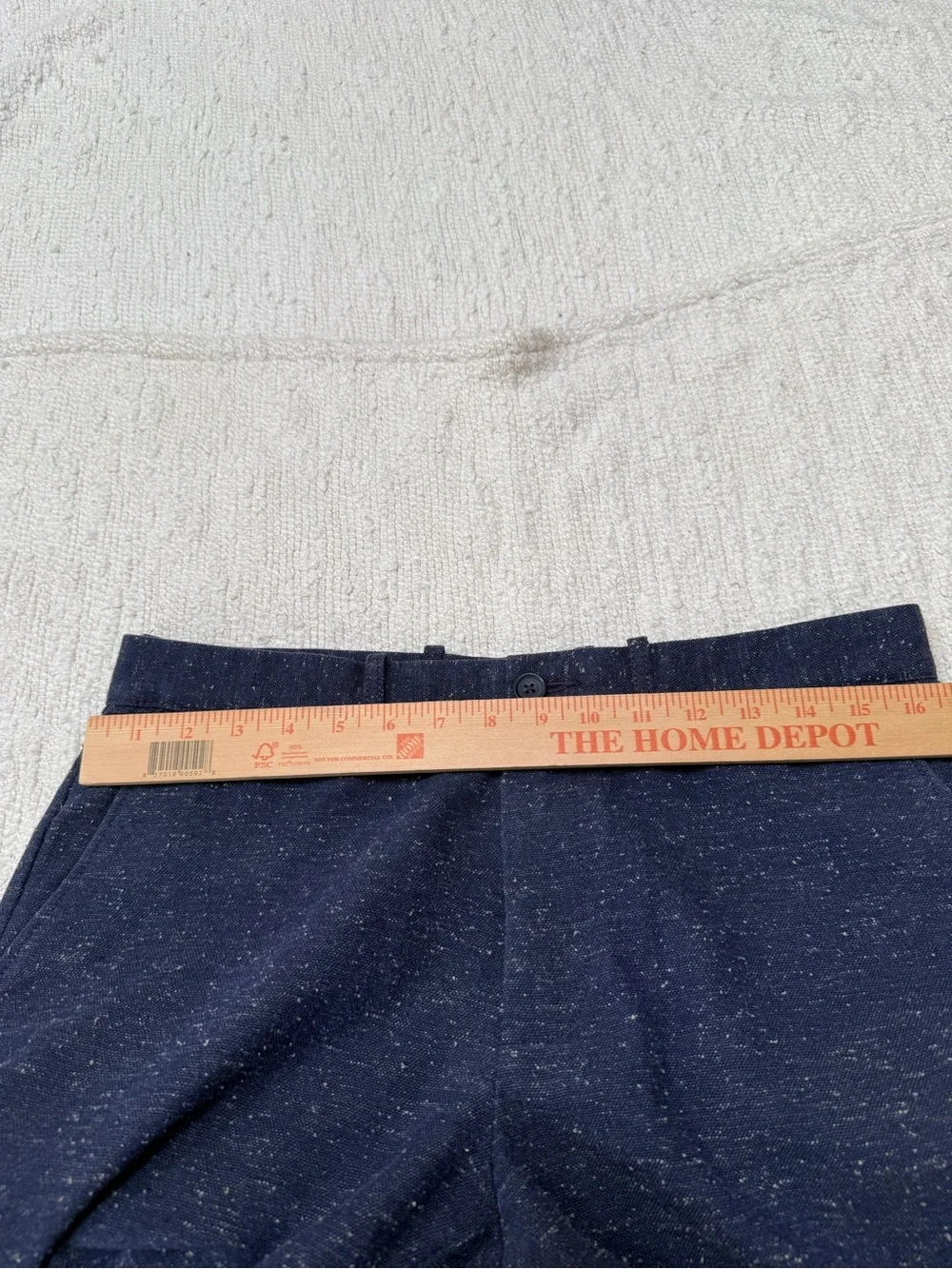 J.CREW The Driggs Blue Textured Trousers Size 32 X 32